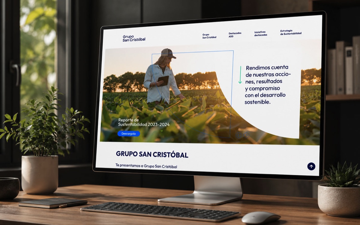 Reporte de sustentabilidad de Grupo San Cristóbal en pantalla de escritorio